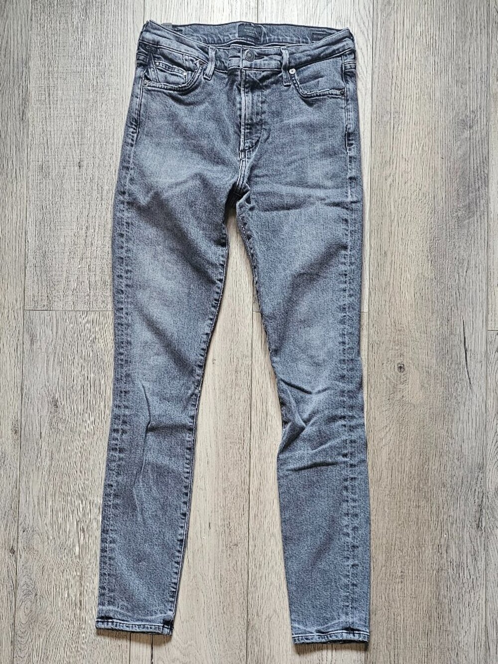 Citizens of Humanity Womens Rocket High Rise Skinny Jeans Size 27 Grey Acid Wash